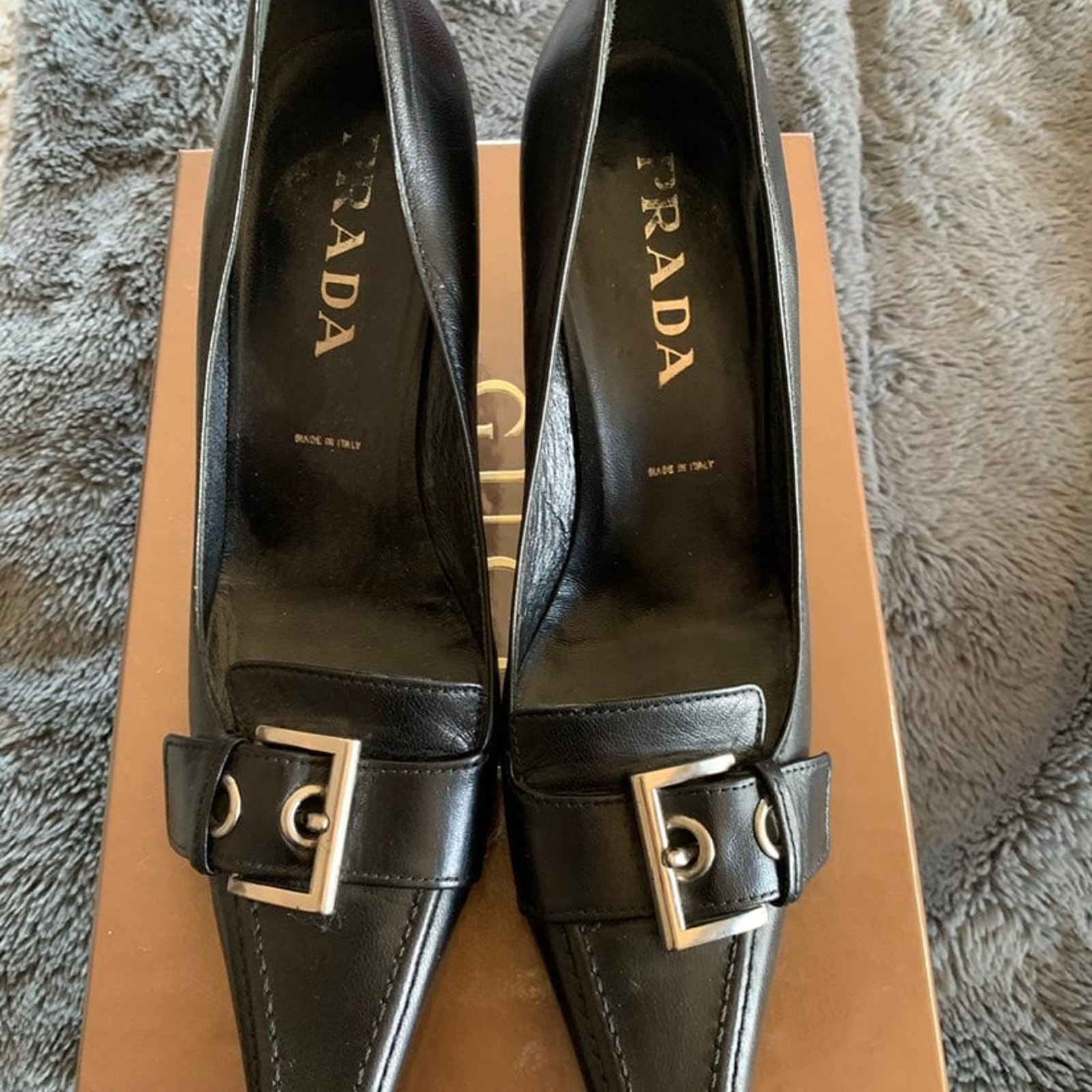 Prada Heels W/Buckle Size 8 -38.5 Vintage